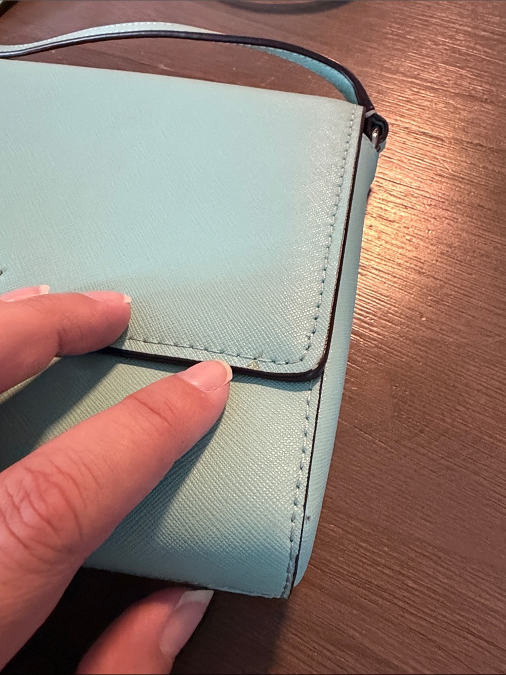 kate spade light mint leather crossbody - Picture 3 of 12